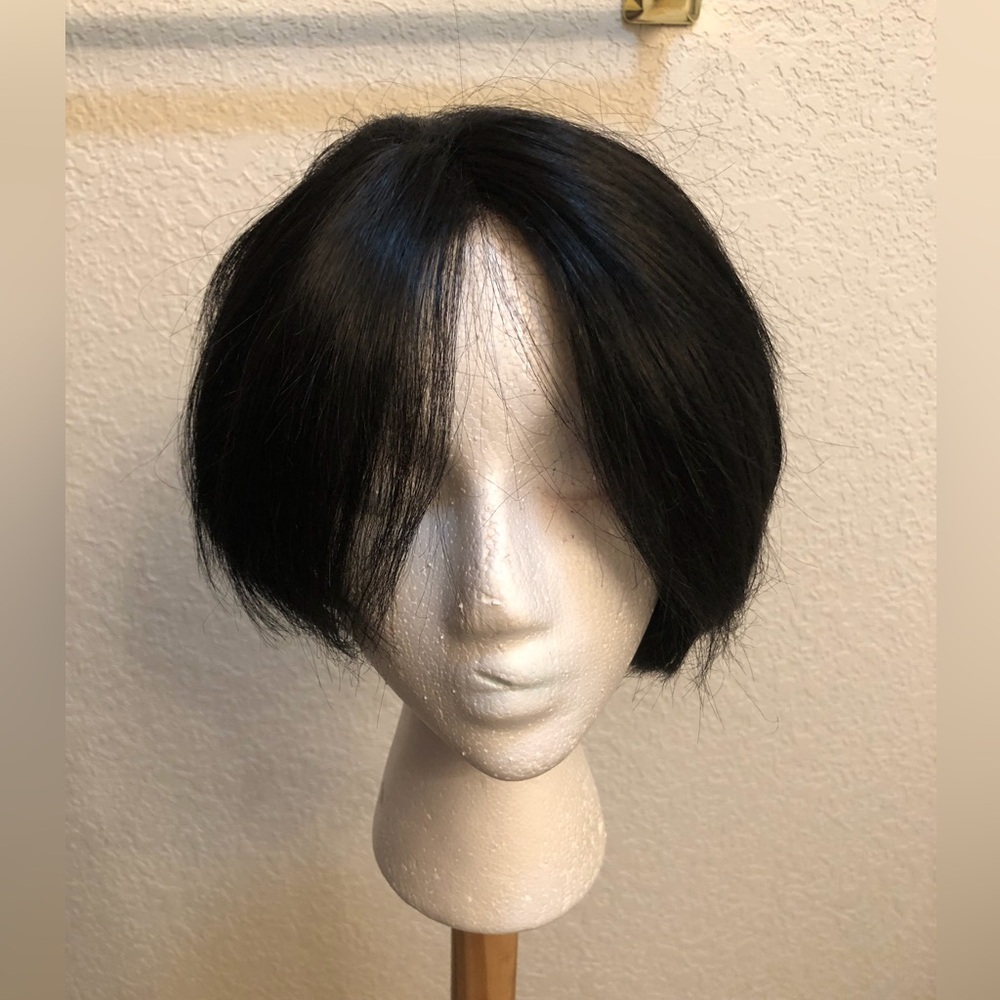 Short black lace front pixie cut wig